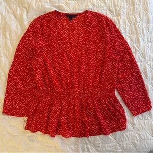 Banana Republic Red Dotted Blouse